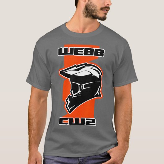 Webb Dirt Bike Racing Orange T-Shirt (Vorderseite)