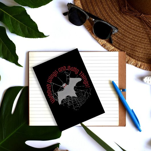 "Webbed Wings and Batty Things" Halloween Vampire Postkarte