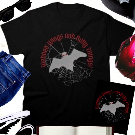 Webbed Wings & Batty Things Halloween Vampire Bat T-Shirt