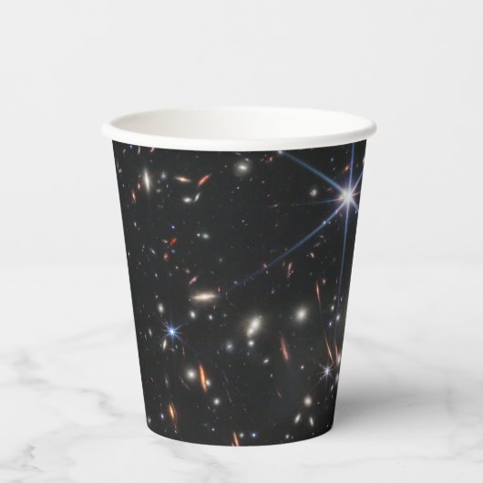 WebbS erste tiefe Feldansicht des Universums Pappbecher (Vorderseite)