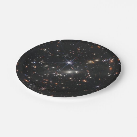 WebbS erste tiefe Feldansicht des Universums Pappteller (Schrägansicht)