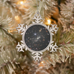 WebbS erste tiefe Feldansicht des Universums Schneeflocken Zinn-Ornament