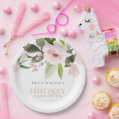 WEBBUSH PINK ROSE FLORAL ERSTER HOLZGEMEINSCHAFT PAPPTELLER (Party)