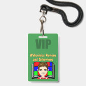 Webcomics Bewertungen & Interviews Abzeichen Ausweis (Vorderseite mit Lanyard)