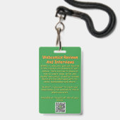 Webcomics Bewertungen & Interviews Abzeichen Ausweis (Rückseite mit Lanyard)