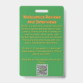 Webcomics Reviews & Interviews Abzeichen Ausweis (Rückseite)