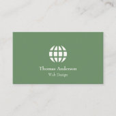 Webdesign Minimalistisch Modernes Grün und Weiß Visitenkarte (Vorderseite)