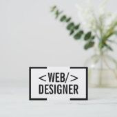 Webdesign Schlicht fett Schwarze Grenze Elegant Visitenkarte (Stehend Vorderseite)