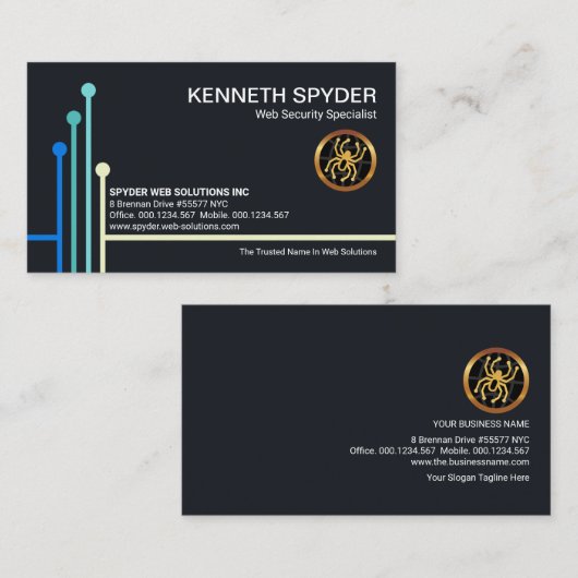 Webdesigner für einfaches Blue Circuit Board Visitenkarte (Vorne/Hinten)