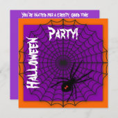 Webeinladungen für Orange und Lila Spider Einladung (Vorne/Hinten)