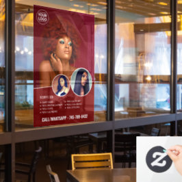 Weben Wig Salon Services-Fensterheber Fensteraufkleber