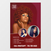 Weben Wig Salon Services-Fensterheber Fensteraufkleber (Blatt)