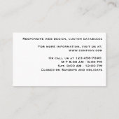 Webentwickler Berufliche Word Art Visitenkarte (Rückseite)