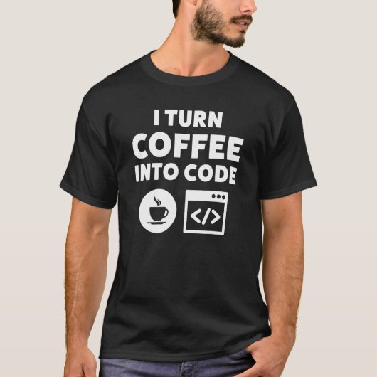 Webentwickler-Kaffee zum Code T-Shirt (Vorderseite)