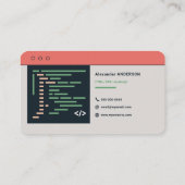 Webentwickler Visitenkarte (Rückseite)