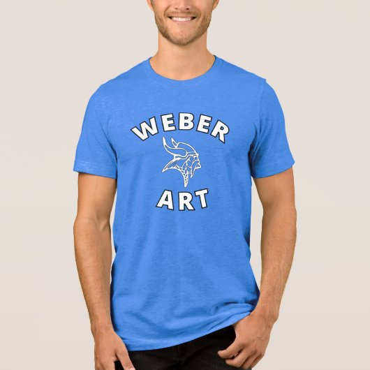 Weber Art (weißer Text mit schwarzer Kontur) Tri-Blend Shirt (Vorderseite)