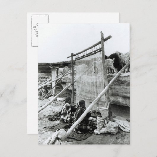 Weber aus Navajo, c.1914 Postkarte (Vorne/Hinten)