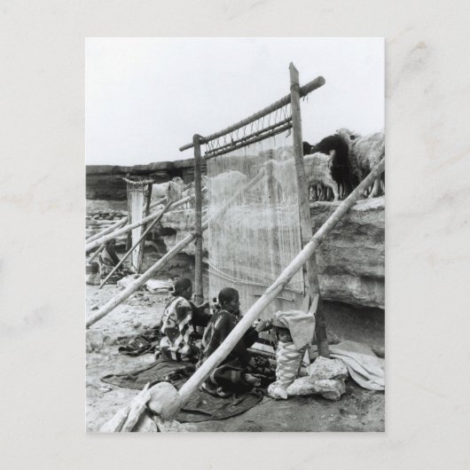 Weber aus Navajo, c.1914 Postkarte (Vorderseite)