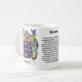 Weber-Familien-Wappen Stein Kaffeetasse (Vorderseite Links)