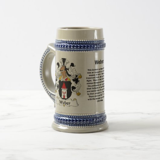 Weber Familienwappen Stein Bierglas (Vorderseite Links)