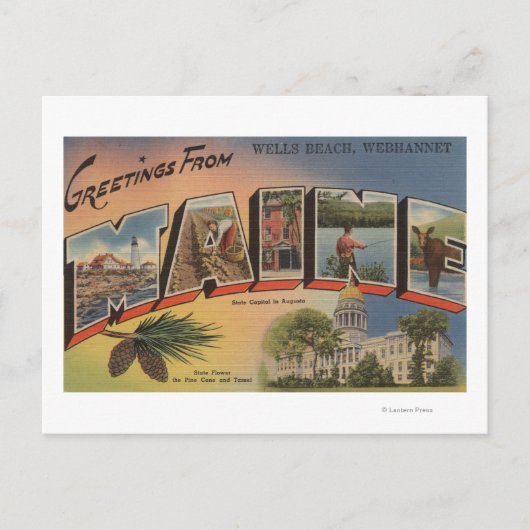 Webhannet, Maine (Wells Beach) Postkarte (Vorderseite)