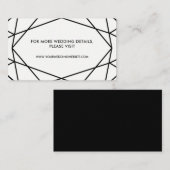 Webkarten für Hochzeiten in Schwarz und Weiß Begleitkarte (Vorne/Hinten)