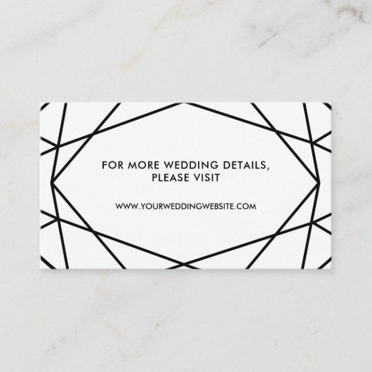 Webkarten für Hochzeiten in Schwarz und Weiß Begleitkarte (Vorderseite)