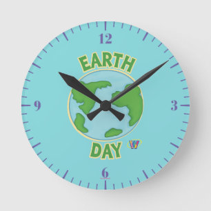 Webkinz Earth Day Runde Wanduhr