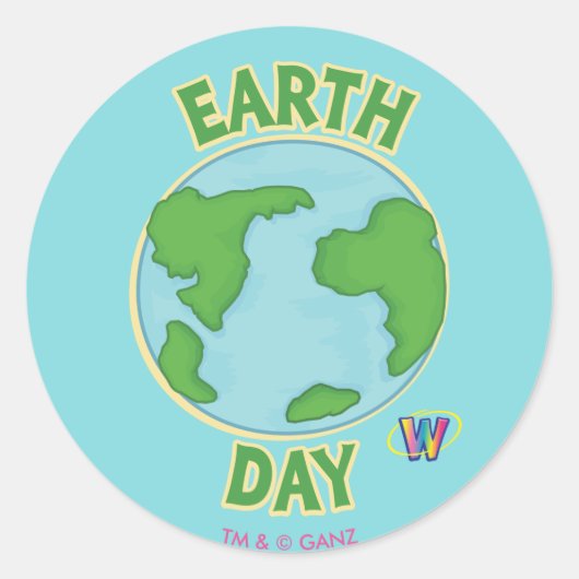 Webkinz Earth Day Runder Aufkleber (Vorderseite)