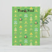 Webkinz gehen Muster grünes Dankeskarte (Stehend Vorderseite)