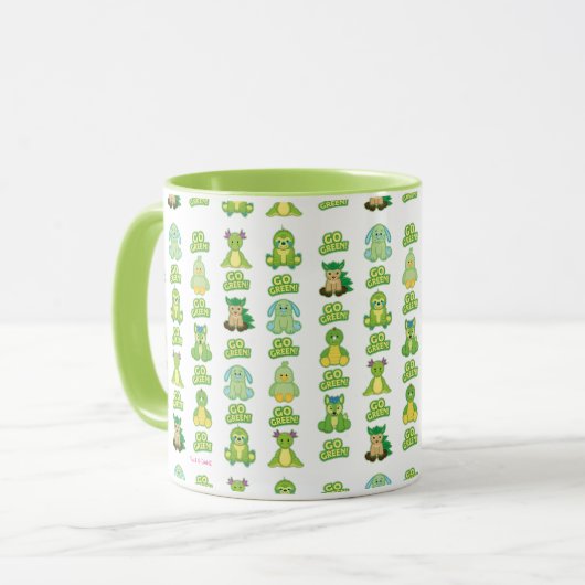 Webkinz gehen Muster grünes Tasse (Vorderseite Links)