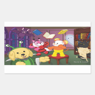 Webkinz Halloween Leseraum Rechteckiger Aufkleber