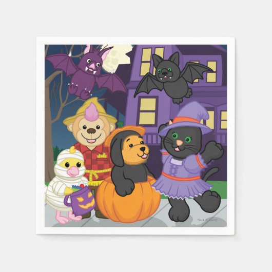 Webkinz Halloween Trick oder Treat Serviette (Vorderseite)