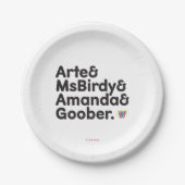 Webkinz Namen-Entwurf Pappteller (Vorderseite)