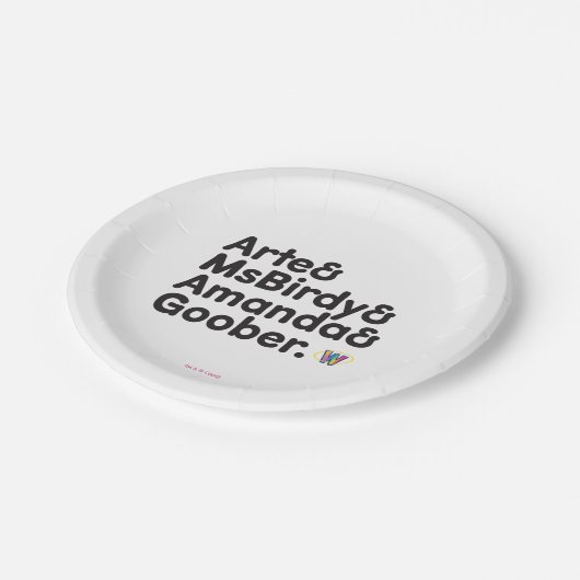 Webkinz Namen-Entwurf Pappteller (Schrägansicht)