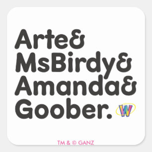 Webkinz Namen-Entwurf Quadratischer Aufkleber