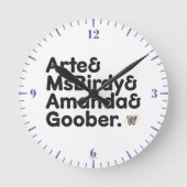 Webkinz Namen-Entwurf Runde Wanduhr (Vorderseite)