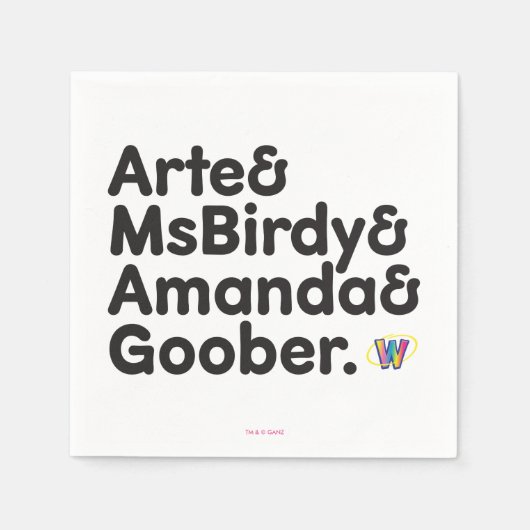 Webkinz-Namensgestaltung Serviette (Vorderseite)