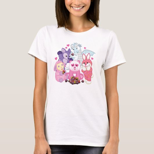 Webkinz Pets die Schokoladen Liebevalentines T-Shirt (Vorderseite)