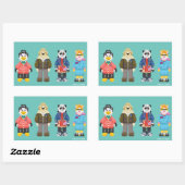 Webkinz Pixel Hosts Rechteckiger Aufkleber (Blatt)