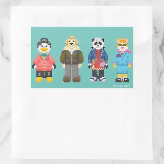 Webkinz Pixel Hosts Rechteckiger Aufkleber (Tasche)