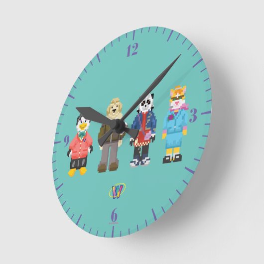 Webkinz Pixel Hosts Runde Wanduhr (Winkel)