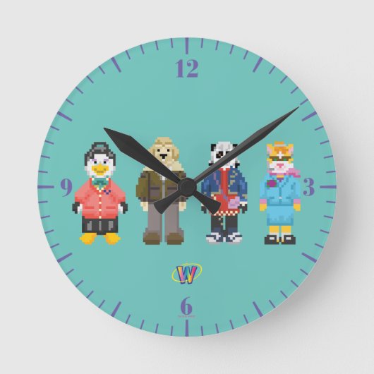 Webkinz Pixel Hosts Runde Wanduhr (Vorderseite)