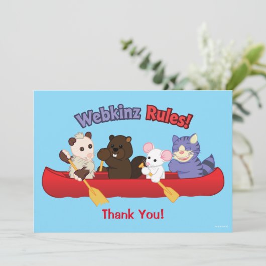 Webkinz | Webkinz Regel-Kanu-Reise Dankeskarte (Stehend Vorderseite)