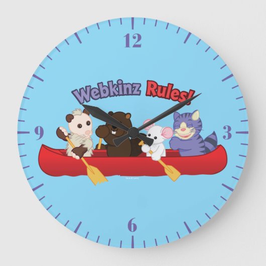Webkinz | Webkinz Regeln Kanufahrt Große Wanduhr (Vorderseite)