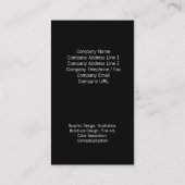 Webmaster Business Card Schwarzer Ton Visitenkarte (Rückseite)