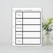 Webplaner 5 Tage Week Fabric Schriftart Paper Shee (Stehend Vorderseite)
