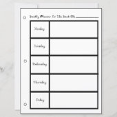 Webplaner 5 Tage Week Fabric Schriftart Paper Shee (Vorderseite)