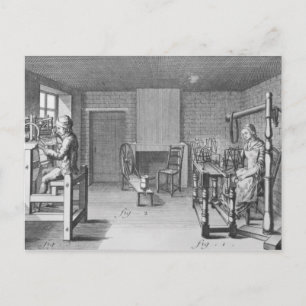 Webraum für Strümpfe Postkarte