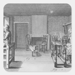 Webraum für Strümpfe Quadratischer Aufkleber